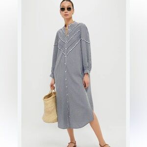 Navy Gingham Jolene Midi Dress